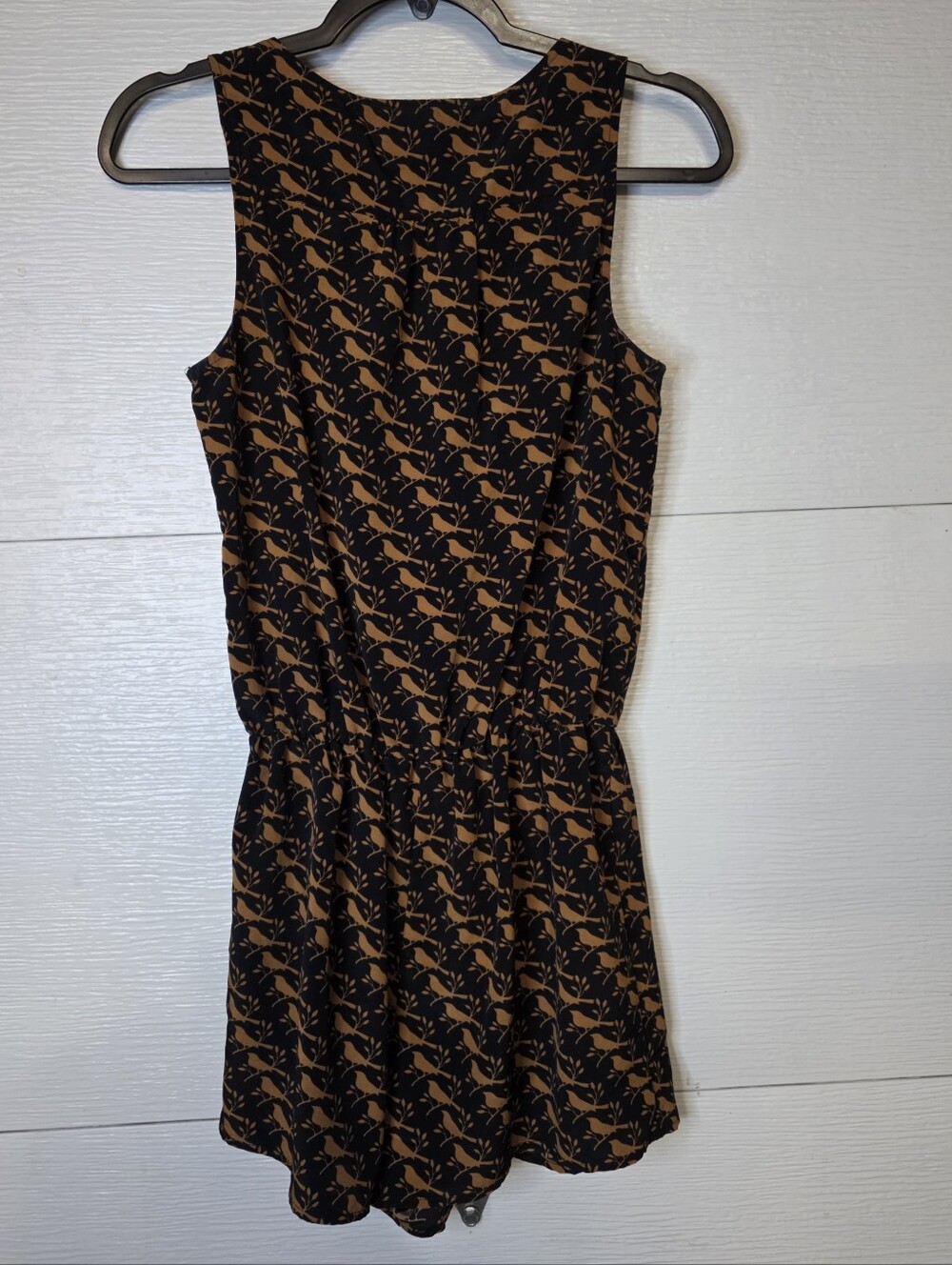 Forever 21 Black Dress with Brown Bird Print - Picture 3 of 4